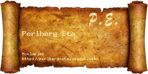 Perlberg Eta névjegykártya